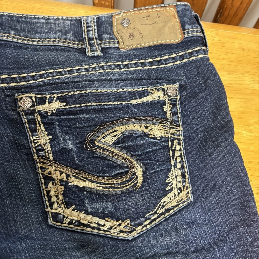 Silver Jeans Womens Size 34 x 31 Suki 17" Dark‎ Blue Bootcut - Picture 14 of 14